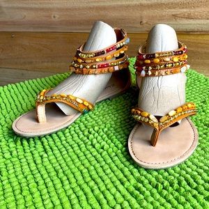 Soho Bohemia String Bead Chains Summer Sandals